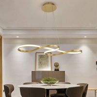 Suspension LED Lampe pour Plafond Haut Doré Lustre Note de Musique Original Salle à Manger Eclairage Intérieur Salon Cuisine