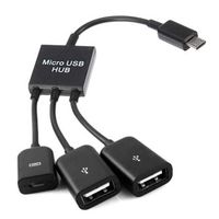 OCIODUAL Câble OTG Micro B a 2 USB Noir pour Téléphones mobiles Smartphones Tablets Smartphone Tablettes