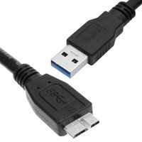 OCIODUAL Câble USB 3.0 Type A vers Micro B Charge Rapide et Synchronisation Données SS Super Speed Haute Vitesse 4,8 Gbit-s Noir