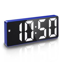Réveil Numérique, Alarm Réveil LED avec Fonction Snooze, Luminosité réglable, ave mode jour de travail(Bleu+Police blanc)
