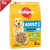 PEDIGREE Croquettes aux Poissons et aux Legumes pour chien adulte >10kg 5x3kg