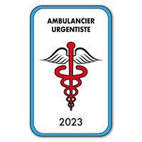 Autocollant Sticker - Vignette Caducée 2023 pour Pare Brise en Vitrophanie - V4 Ambulancier Urgentiste 