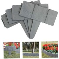 10 pcs Clôture de jardin en fausse pierre clôture de bordure de pelouse