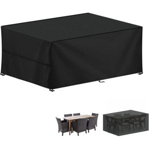 Housse Table de Jardin 210x150x70cm/LxWxH 420D Oxford Housse Salon de Jardin Exterieur Bâche Anti UV Imperméable Rectangulaire Housses pour Mobilier de Jardin Bache de Protection