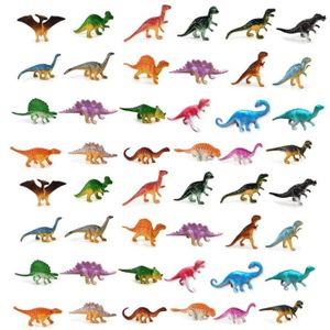 FIGURINE - PERSONNAGE Lot de 50 figurines de dinosaures - En plastique - Pour garçons et filles - Cadeau d'anniversaire d'enfant