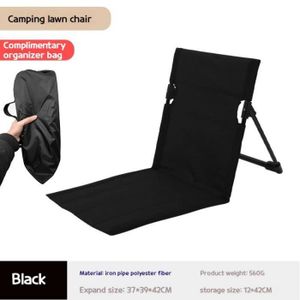 CHAISE DE CAMPING Tuyau de fer-noir - Chaise pliante portable pour camping en plein air, Plage, Coussin de dossier, Tente, Lois