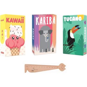 JEU SOCIÉTÉ - PLATEAU Lot Tucano + Kawaii + Kariba+ 1 Règle Marque Page 