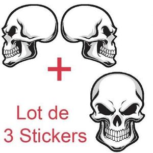 Sticker pour casque de moto / sticker / étanche / cool tête de mort -   France