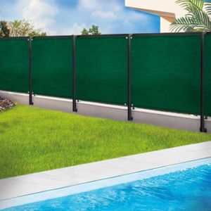 CANISSE - BRISE-VUE - BRANDE Brise vue renforcé luxe pro - IDMARKET - 1,5 x 10 M - Vert - Haute densité - 220 gr/m²