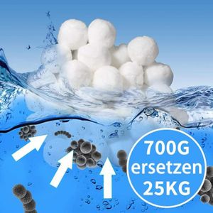 POMPE - FILTRATION  Boules de Filtre de Piscine 700g, Filtre Balls Balles de Filtration Réutilisables, Alternative pour 25kg de Sable filtrant, po[101]