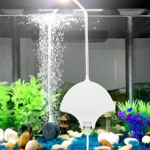 AÉRATION DE L'HABITAT Pompe à Air pour Aquarium; Ultra-Silencieuse pompe aquarium 1.8W et performant oxygène pompe pour 5 à 60L de aquarium Tank (Blanc)