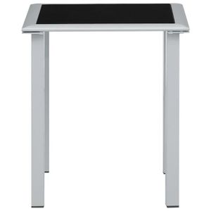 TABLE DE JARDIN  BET Table de jardin Noir et argenté 41x41x45 cm Acier et verre BET9306191936823