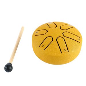Dilwe Tambour Handpan Handpan Drum Professional Mini 6 Note Worry Free  Tongue Drum Percussion Instrument avec Drumstick (Bleu