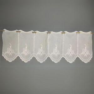 Paire De Brise-Bise Dolly 45x160 Cm - Blanc - 100% Polyester - Prêt à Poser