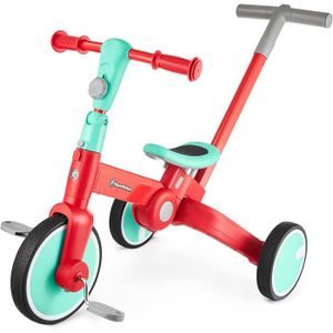 HyperMotion Tricycle Bébé Evolutif 1-5 Ans (20 KG Max) | Poussoir Réglable,  Ceinture de sécurité, Siège Confortable, Roues Larges Increvables, Léger