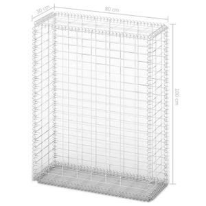 CLÔTURE - GRILLAGE TIP - Panneaux de clôture - Panier de gabion avec couvercle Fil galvanisé 100 x 80 x 30 cm - YOSOO - DX00878
