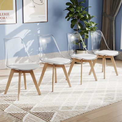 Lot De 2 Chaises Transparentes Beliani Midway – Design Moderne En Polycarbonate (Neuf)