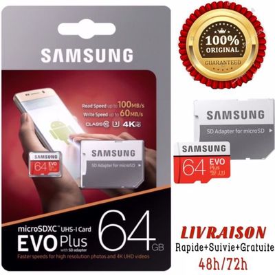 Carte microSD Evo 64Go + adapt. SD SAMSUNG : la carte microSD à Prix  Carrefour