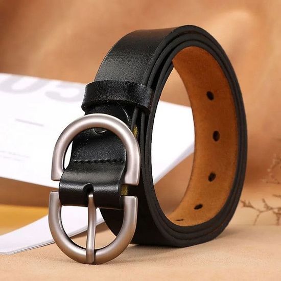 Ceinture Femme En Jean - Bleu, Taille M, Large, Coton Et Cuir, Neuf Jamais Porté