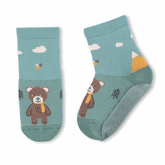 Chaussons Bébé Garçon Sterntaler - Mocassins à Rayures En Coton Avec Semelle Antidérapante Et Velcro