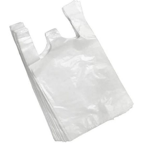 100 Sacs Plastiques Transparents Avec Poignées - Dimensions 24x37 Cm - Pour épicerie, Vente, Rangement, Sacs Cadeaux