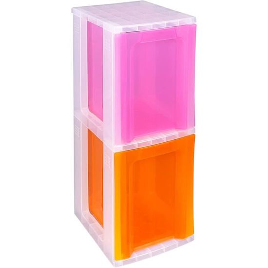 Really Useful Box Tour De Rangement - 8 Tiroirs 9L Arc-en-ciel - Avec Roulettes 39.5x42x90.5cm Organisateur Arc En Ciel