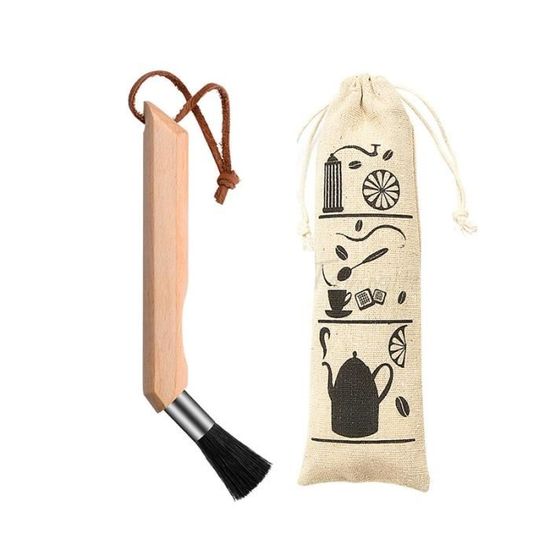 Lot De 4 Brosses De Nettoyage Pour Machine à Café – Poignée Bois Et Plastique, Pour Moulin, Portafilter