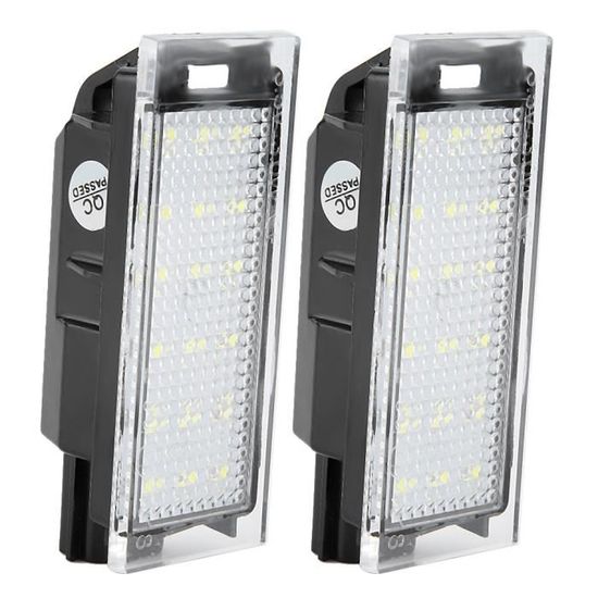 Lot De 2 Éclairages LED Plaque Immatriculation Pour Renault, Nissan, Opel | Blanc 6000K, Canbus