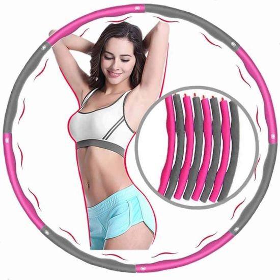 Flintronic Hula Hoop Fitness 8 Sections – Amovible Avec Mousse, Réglable, Livré Avec Ruban à Mesurer Et Serviette, Pour Perte De Poids