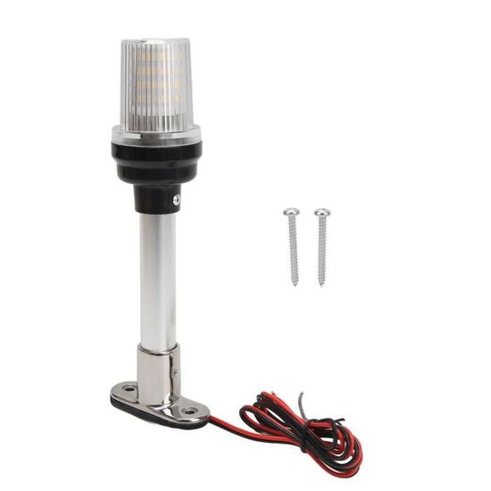 Yctze Feu De Navigation LED Bateau 12V/24V 135° 3W IP66 - Lampe Mât ABS Blanc Pour Yacht Pêche