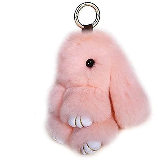 Porte-clés Lapin Pompon Cuir - Pendentif Voiture Et Sac Mignon