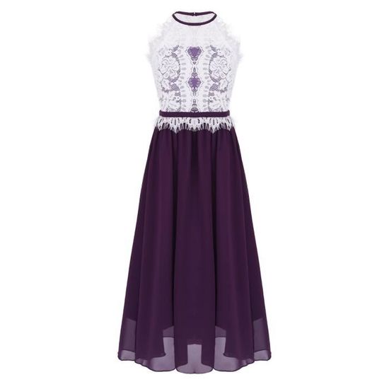 Robe Princesse Fille Freebily - Mousseline, Une Épaule Avec Strass - Pour Mariage, Anniversaire Ou Cérémonie