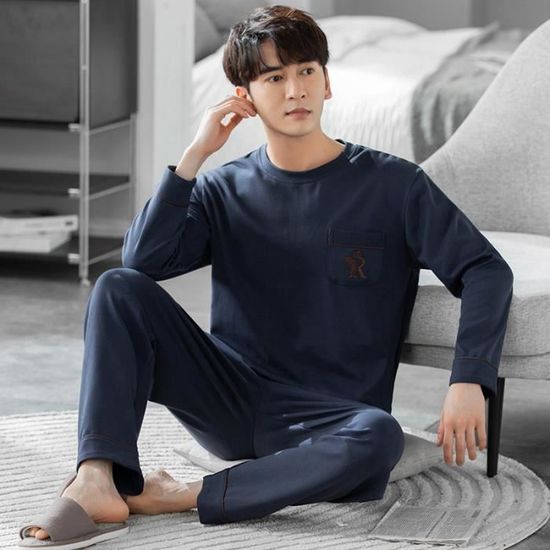 Amazon Pantalon Pyjama Homme Avec Braguette Pyjama Homme En Coton