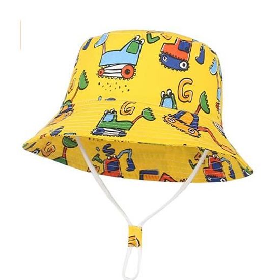 Chapeau Bob Coton Bebe Fille Garcon Motif Cartoon Animal Mignon Chapeau Soleil Ete Enfant Anti Uv Upf50 Pliable Voyage Outdoor Yellow Cdiscount Pret A Porter
