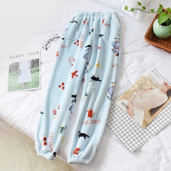 Pyjama Flanelle Femme Hello Kitty - Pantalon Chaud Dessin Animé | Confortable Et Doux Pour Hiver - Errcom