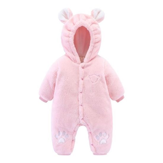 Ensemble Bébé Fille Hiver - Pyjama Manches Longues Imprimé Lapin + Pantalon - Taille 70 à 100 (0-24 Mois)