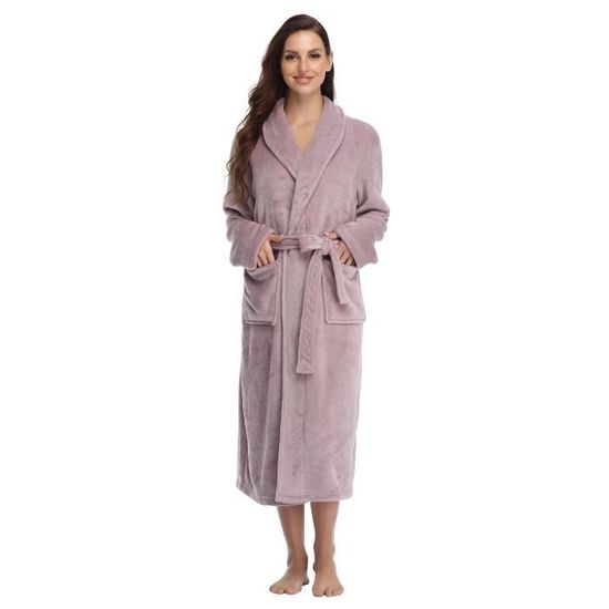 Peignoir De Bain Femme Wikoan - Léger, Doux, Longueur Genoux - Parfait Pour Spa, Plage, Maison