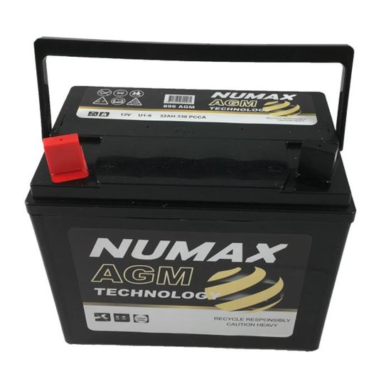 Batterie de tondeuse autoporté Numax Motoculture U19 896 AGM 12V 32Ah / 330A + GAUCHE