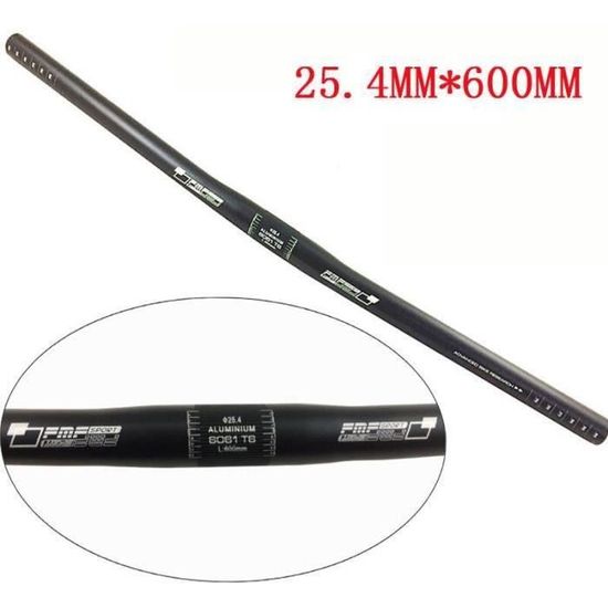 Guidon de vélo PRO en alliage d'aluminium, grand angle de pliage, guidon plat pour vélos de gravier, VTT 22,2 * 31,8 mm, 430 * 510 mm, 470 * 600 mm, 510 * 640 mm, noir (31,8x430x560mm