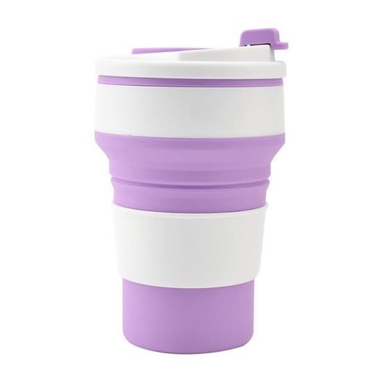 SERVICE A THE,Bleu--Tasse à eau pliante en Silicone, rétractable, avec