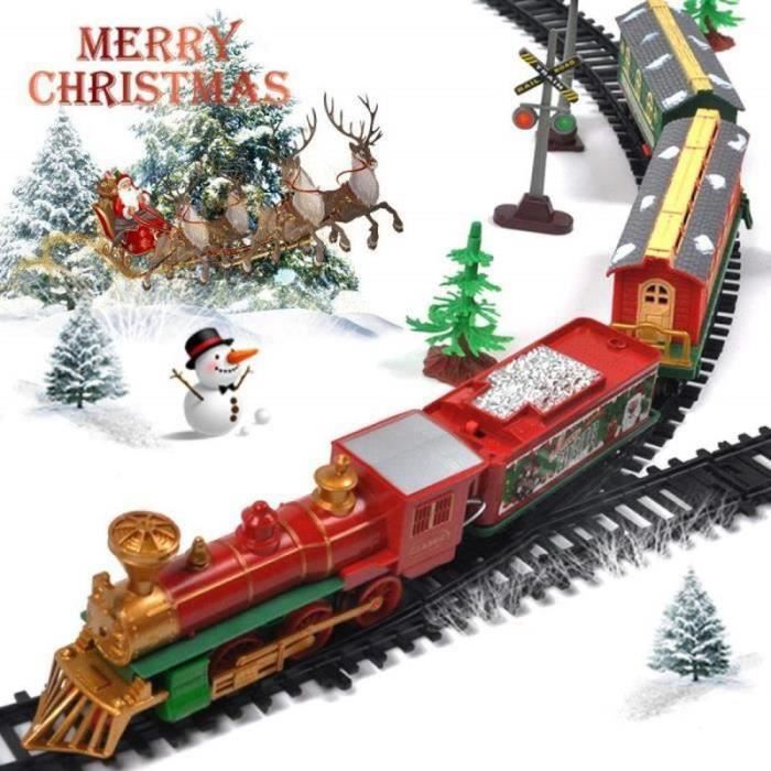 Train Électrique Noël Jouet Enfants Avec Rails, Lumières & Sons - Décoration Sapin Cadeau Noël