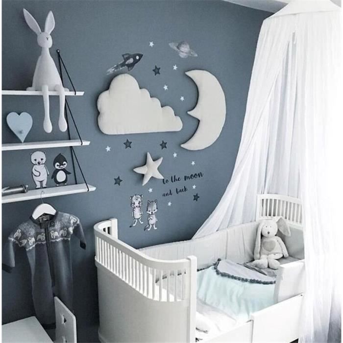 Ins Style 3D lune nuage étoile enfants jouer tente décoration tente accessoires enfants bébé lit chambre suspendus SU71434835