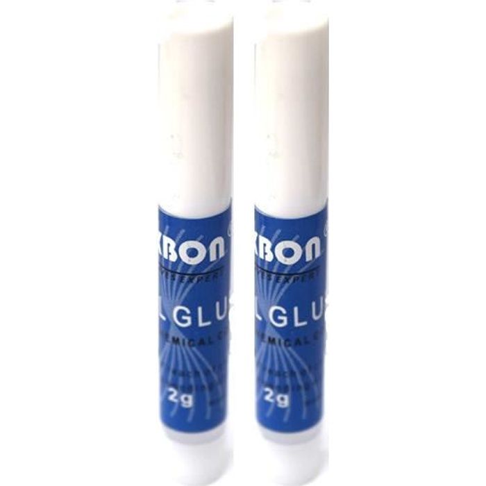 Lot de 2 Colle professionnelle spéciale capsules/Faux ongles/Nail Art 2G