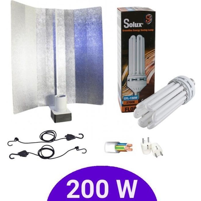 Kit lampe 200W CFL Solux Floraison + Pearlpro