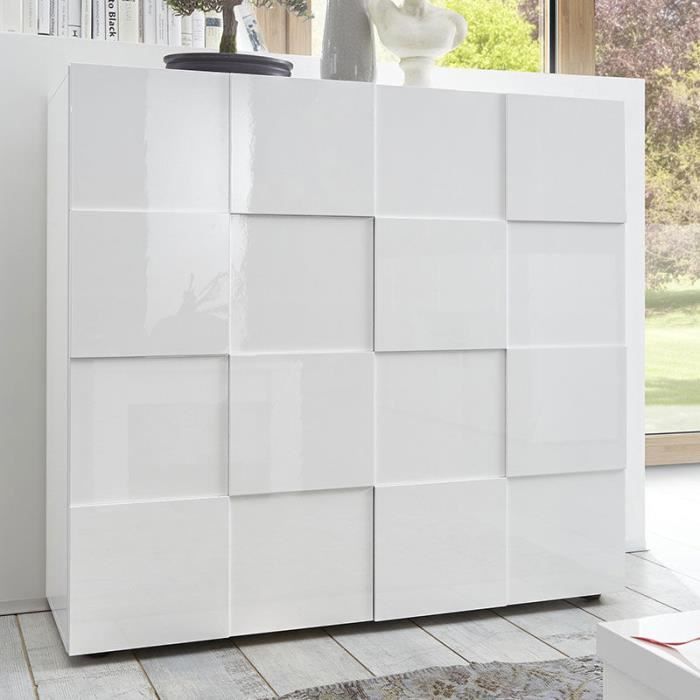 Buffet haut design blanc laqué SANDREA