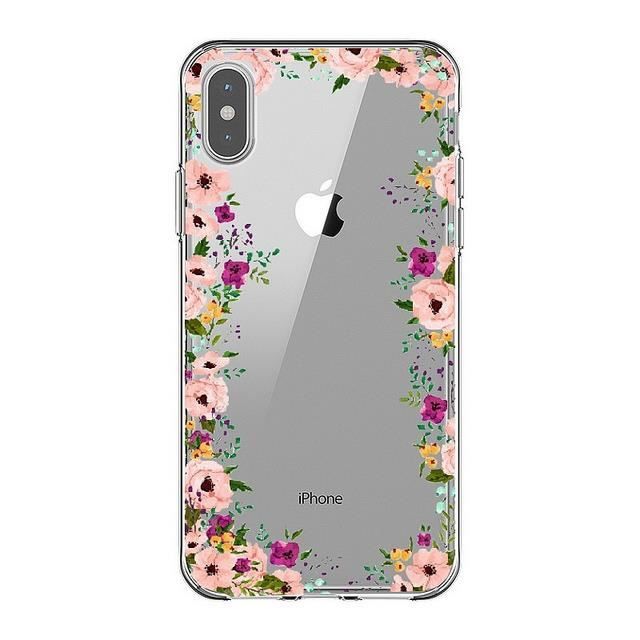 Coque Iphone XR Fleur 14 liberty rose transparent