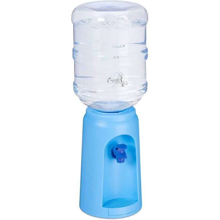 Relaxdays 10027938_45, Distributeur d’Eau avec réservoir et Robinet, Fontaine de Bureau, 4,5 l Plastique, H x D: 47,5 x 17 cm, Bleu,