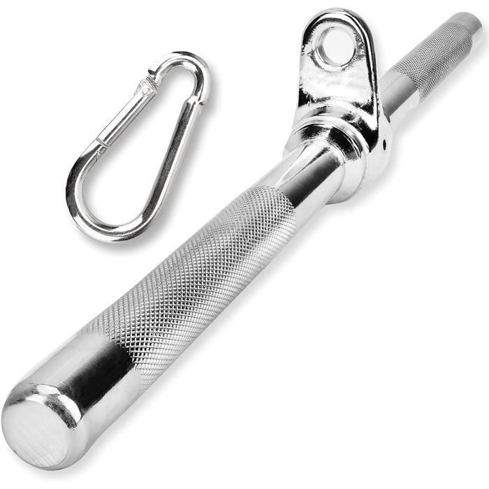Barre de traction pour biceps et triceps, poignée droite, chromée, avec articulation rotative – 50 cm chromée, charge maximale 200 k