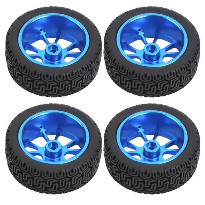 ARAMOX pneus de voiture RC 7 pneus de roue en forme de pneu RC avec jantes en métal bleu pour WL A959 A979 A969 1/18 modèle de