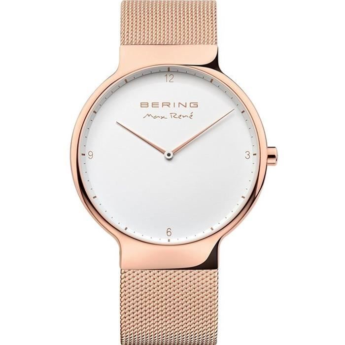 Bering Homme 40mm Bracelet Plaqué Ion Acier Inoxydable Quartz Montre 15540-364